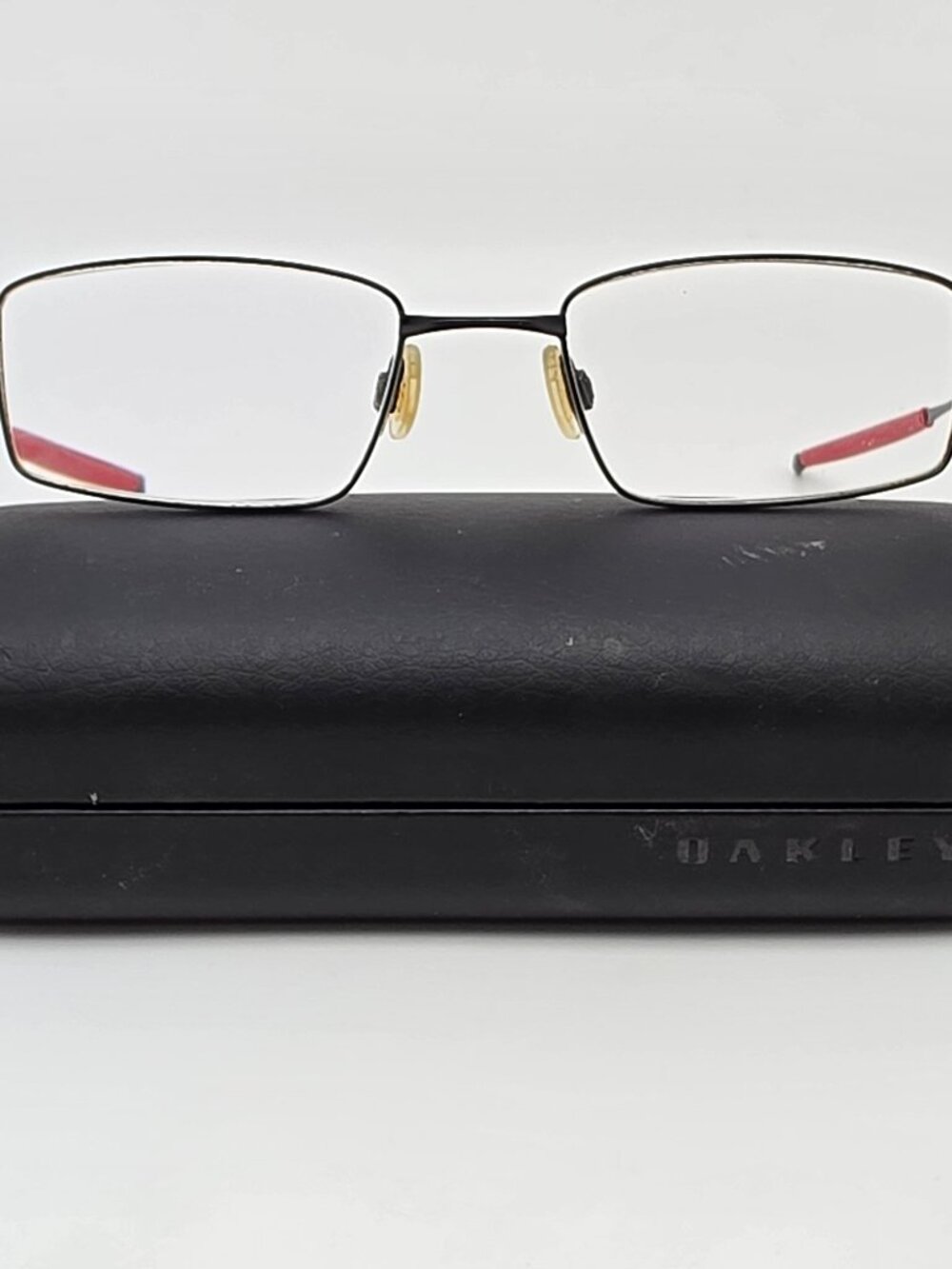 Oakley OX3136-0751 Top Spinner Polished Black Red Eyeglasses Frame w/ Case 51mm